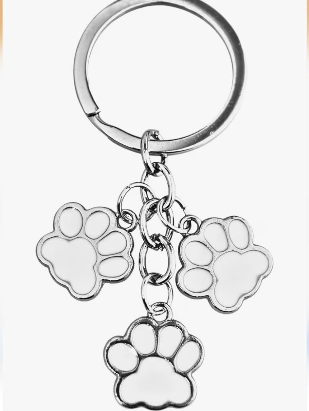 Dog Paw Keychain Cute Alloy Key Chain Ring Purse Bag charm - Picture 5 of 5
